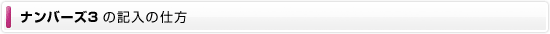 ナンバーズ3の記入の仕方